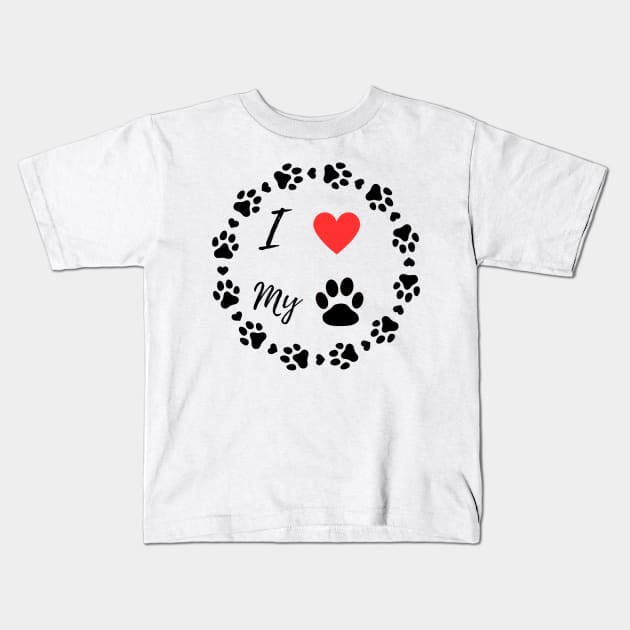 I love my dog Kids T-Shirt by Simple D.